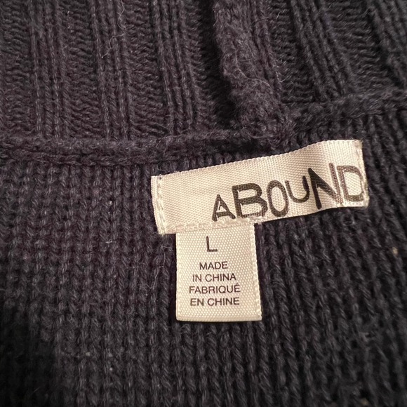 ABOUND Women Navy Blue Cable Knit Shawl Collar Long Cardigan Sweater Size L - Picture 4 of 7